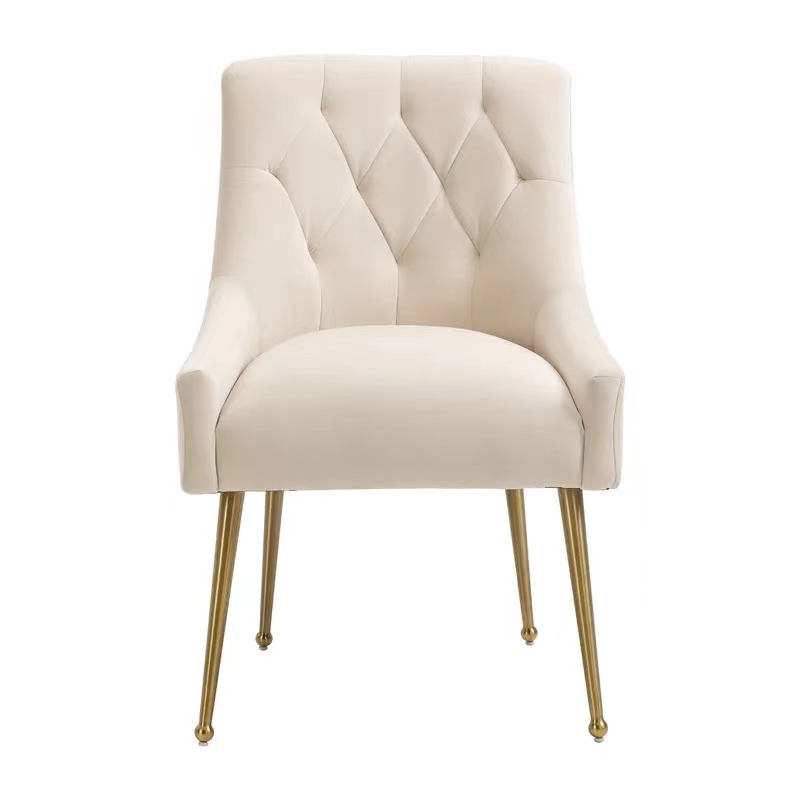 Classical design modern luxury velvet Dining Chair cafe furniture Upholstery stainless steel legs dining chair with back handle