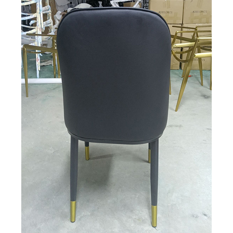 Wholesale factory directly supply leather dining chairs PU restaurant chairs with metal black powder coated legs