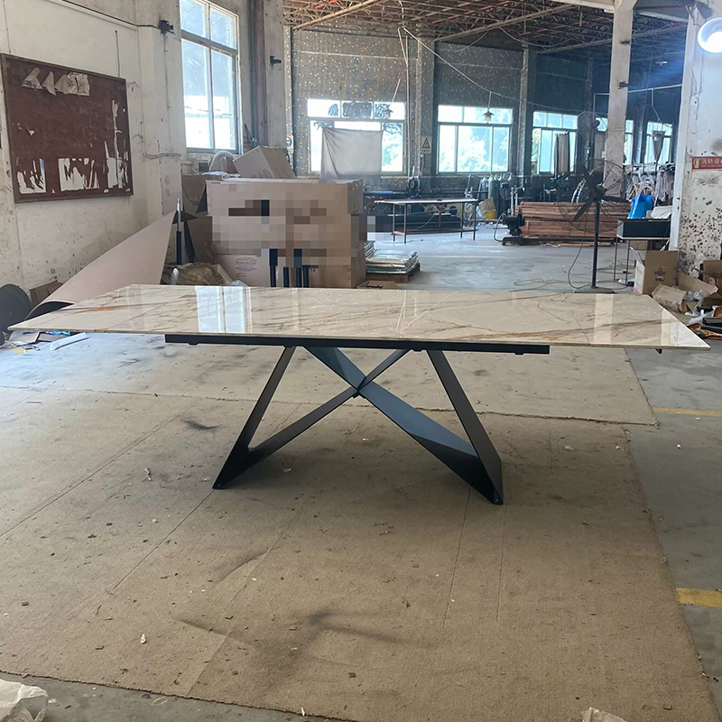 Customized factory direct supply living room Furniture Restaurant extending Dining Table extended hotel table with marble top